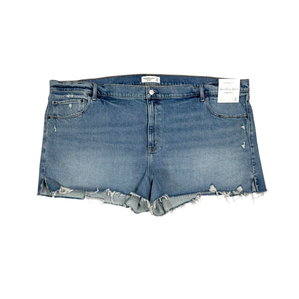 NWT Abercrombie & Fitch High Rise Mom‎ Shorts 37 Plus Size 24 Denim Jean Cutoffs